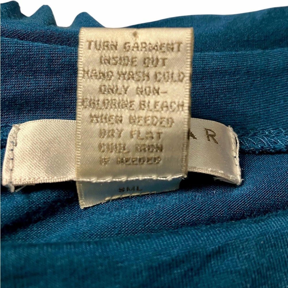 Kenar Teal Ruched Women's Blouse - Picture 5 of 5